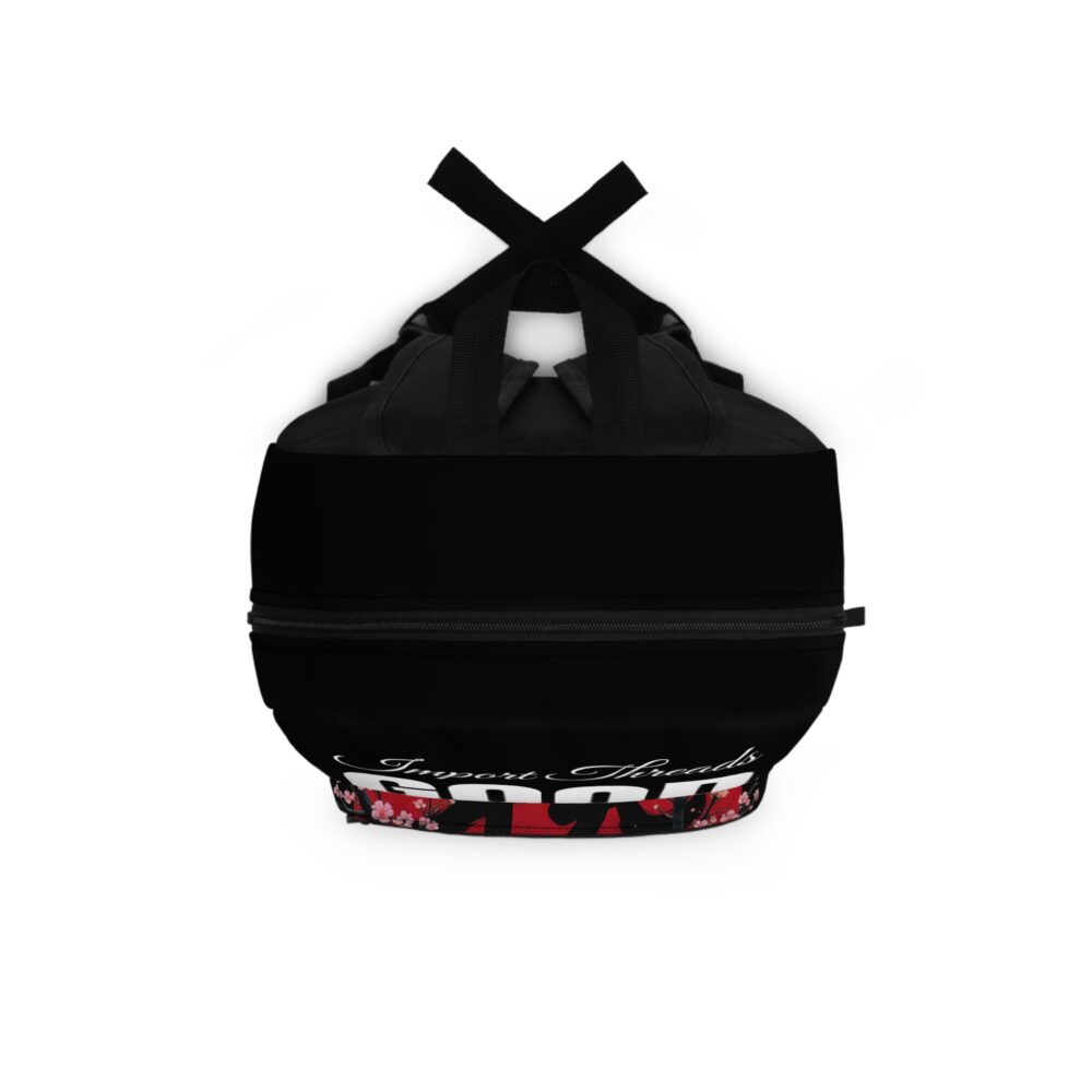 Backpack - Black 'Good Vibes' Bold Lettering Design - Image 4