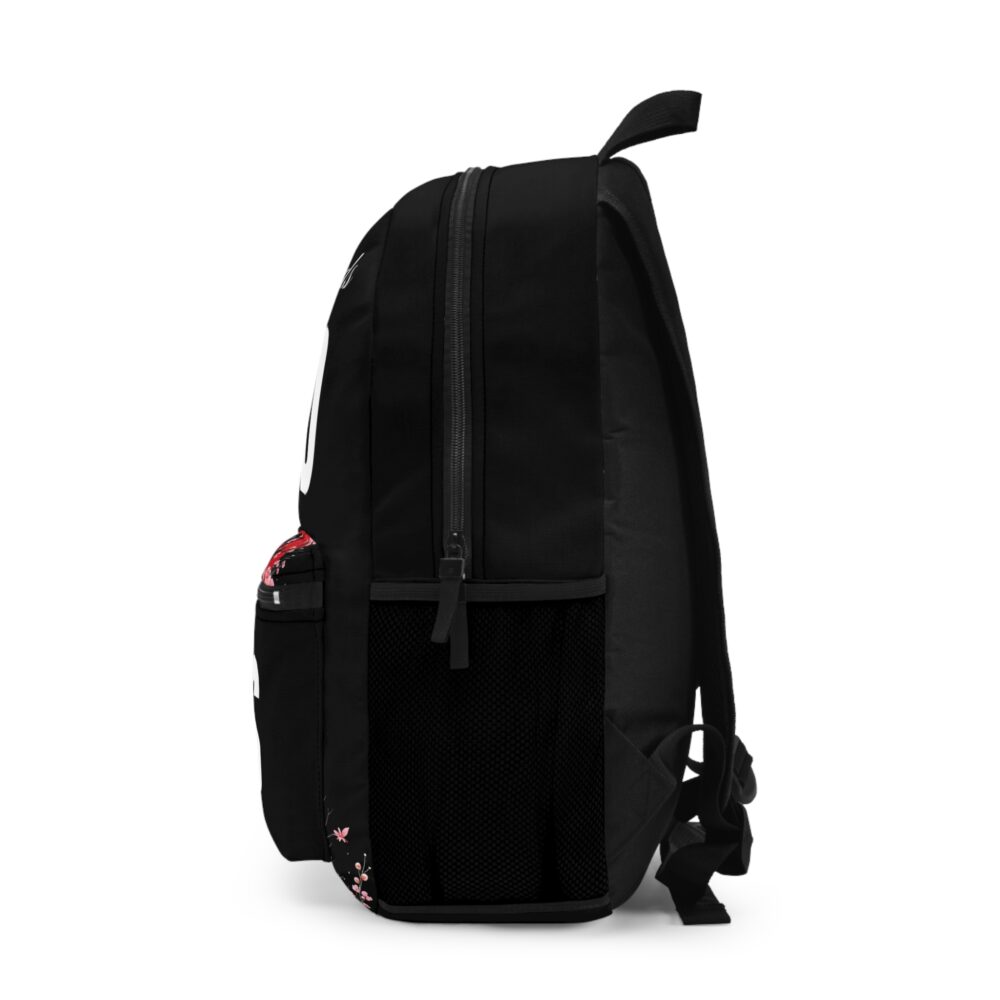Backpack - Black 'Good Vibes' Bold Lettering Design - Image 3