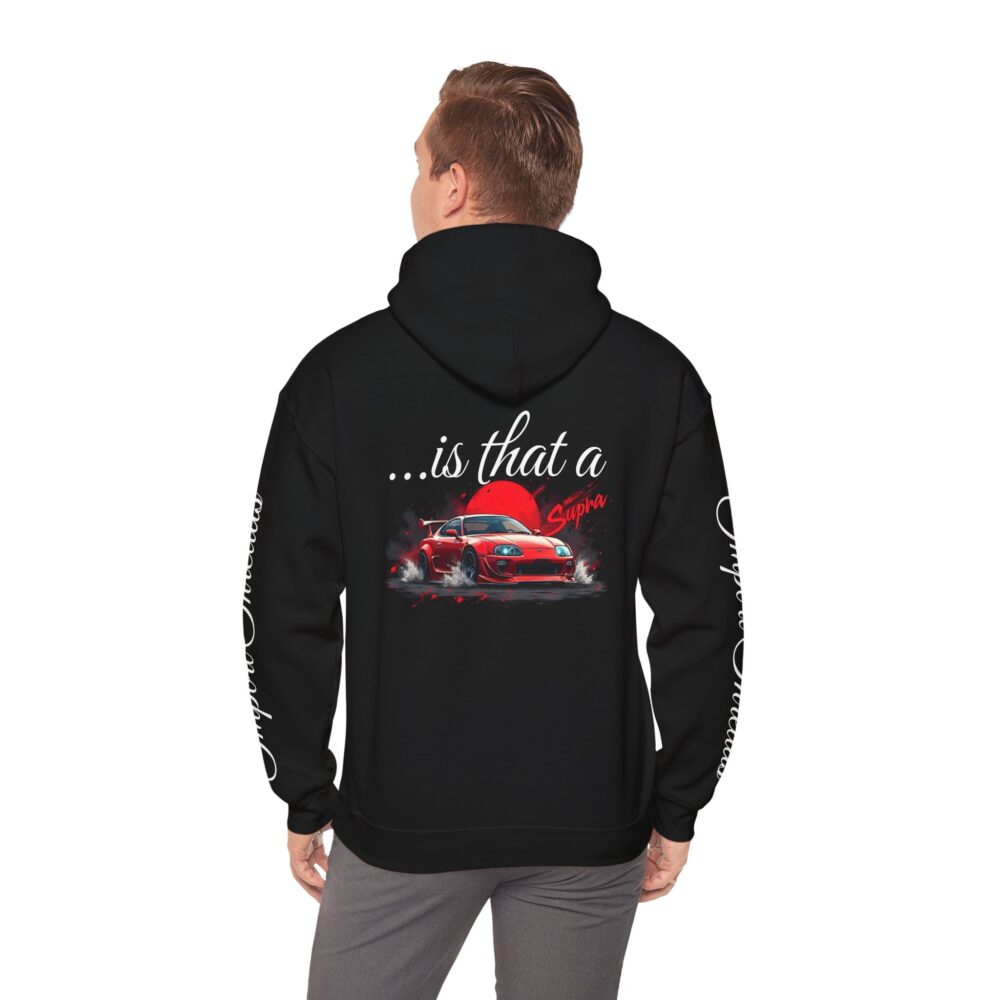 Black Hoodie with Red Supra MK4 Design - Image 7